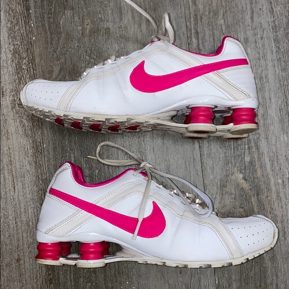 nike shox junior branco e rosa